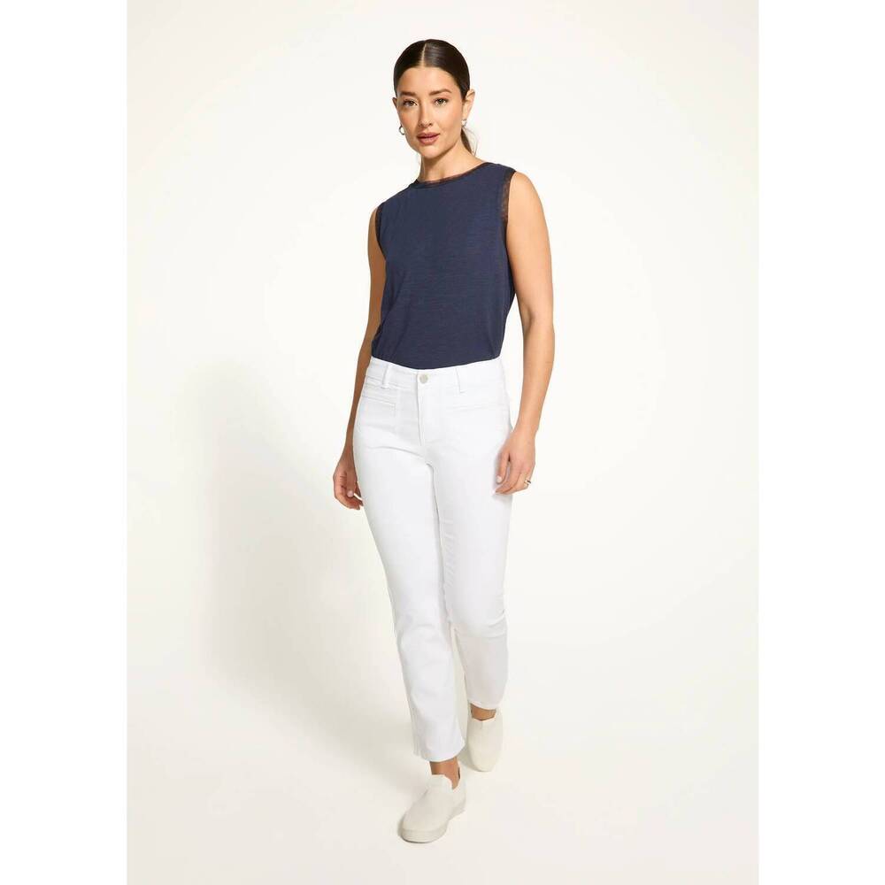NEW FDJ christina straight leg denim jeans in white